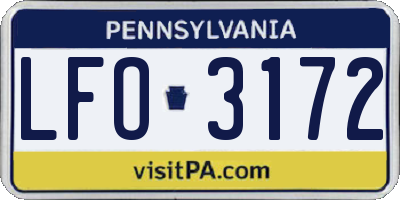 PA license plate LFO3172