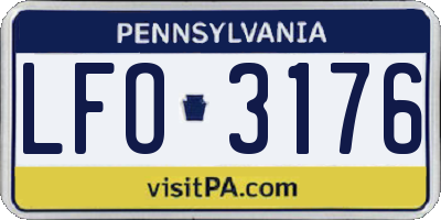PA license plate LFO3176