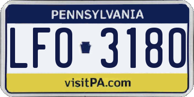 PA license plate LFO3180