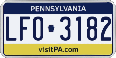 PA license plate LFO3182