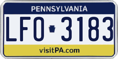 PA license plate LFO3183