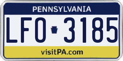 PA license plate LFO3185
