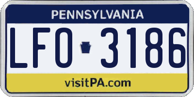 PA license plate LFO3186