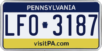 PA license plate LFO3187