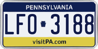 PA license plate LFO3188
