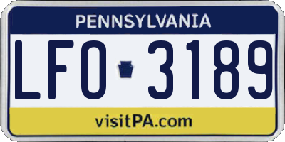 PA license plate LFO3189