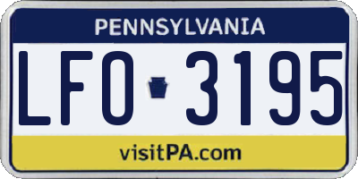 PA license plate LFO3195