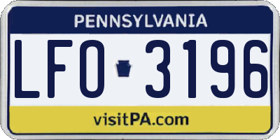 PA license plate LFO3196