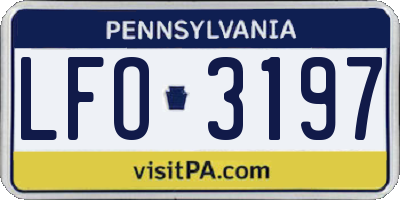 PA license plate LFO3197
