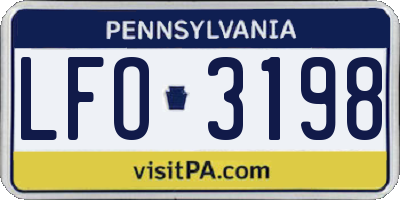 PA license plate LFO3198