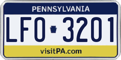 PA license plate LFO3201