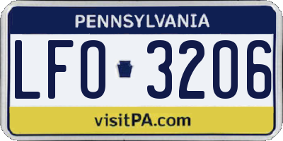 PA license plate LFO3206
