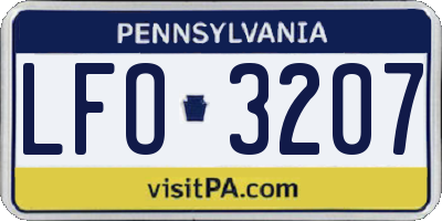 PA license plate LFO3207