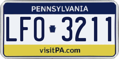 PA license plate LFO3211