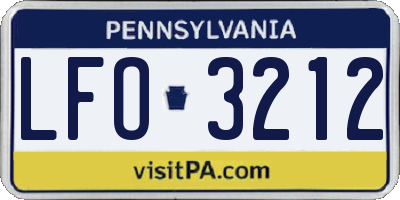 PA license plate LFO3212
