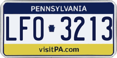 PA license plate LFO3213