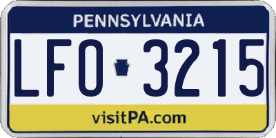 PA license plate LFO3215