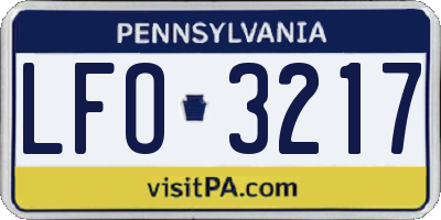 PA license plate LFO3217