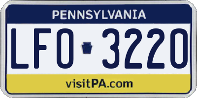 PA license plate LFO3220