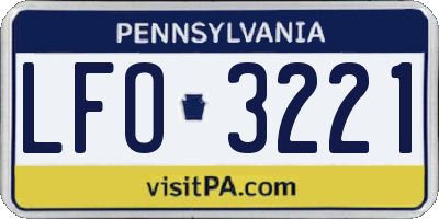 PA license plate LFO3221