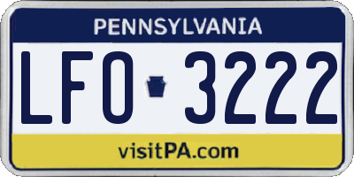 PA license plate LFO3222