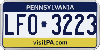 PA license plate LFO3223