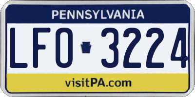PA license plate LFO3224