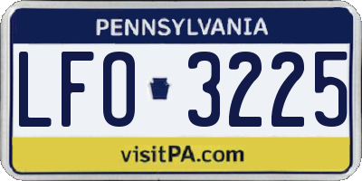 PA license plate LFO3225