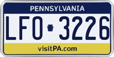 PA license plate LFO3226