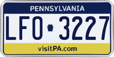 PA license plate LFO3227