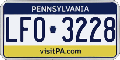 PA license plate LFO3228