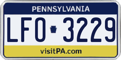 PA license plate LFO3229