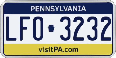 PA license plate LFO3232