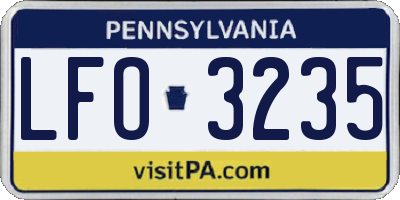 PA license plate LFO3235