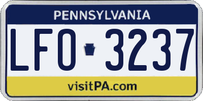 PA license plate LFO3237