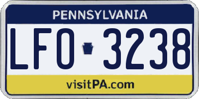 PA license plate LFO3238