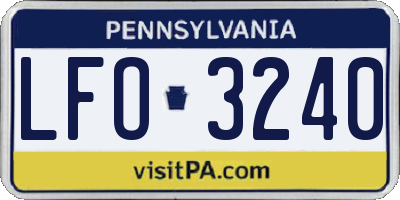 PA license plate LFO3240