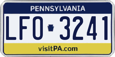 PA license plate LFO3241