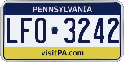 PA license plate LFO3242