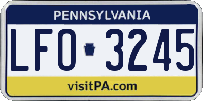 PA license plate LFO3245