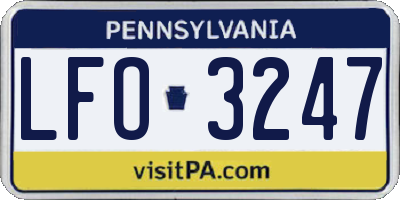 PA license plate LFO3247