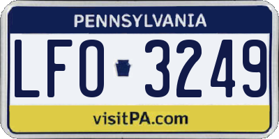 PA license plate LFO3249