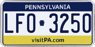 PA license plate LFO3250