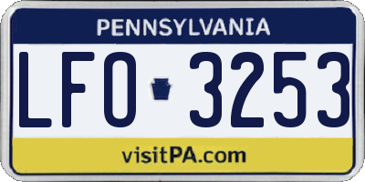 PA license plate LFO3253