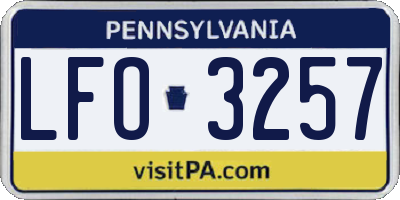 PA license plate LFO3257