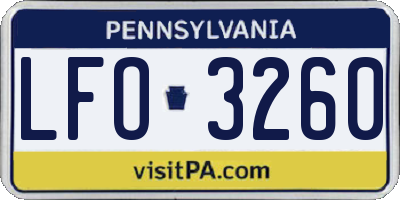 PA license plate LFO3260