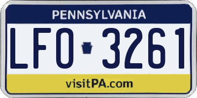 PA license plate LFO3261