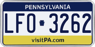 PA license plate LFO3262