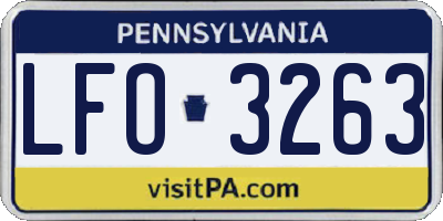 PA license plate LFO3263