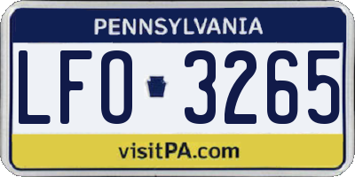 PA license plate LFO3265
